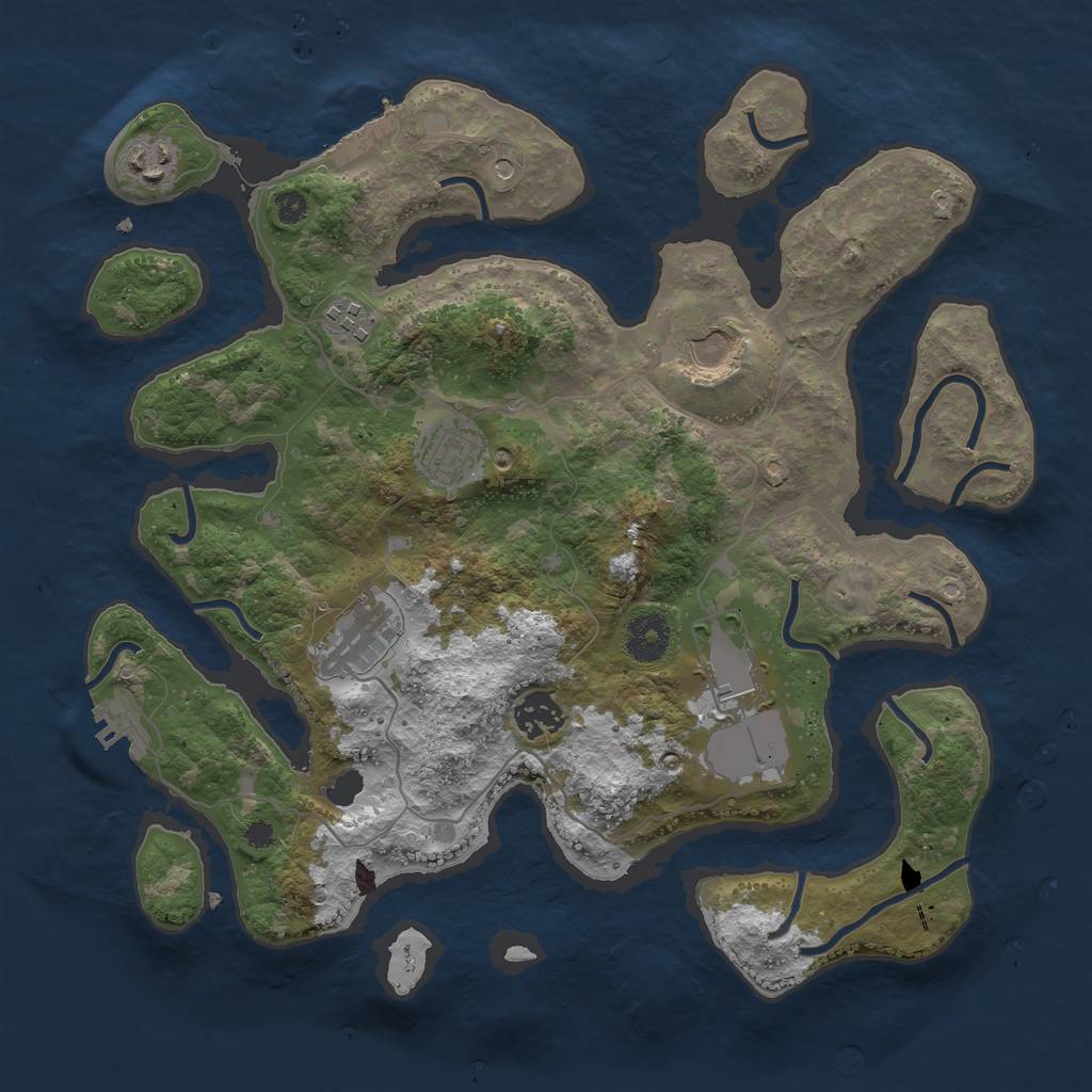 Rust Map: Procedural Map, Size: 3500, Seed: 87049, 12 Monuments