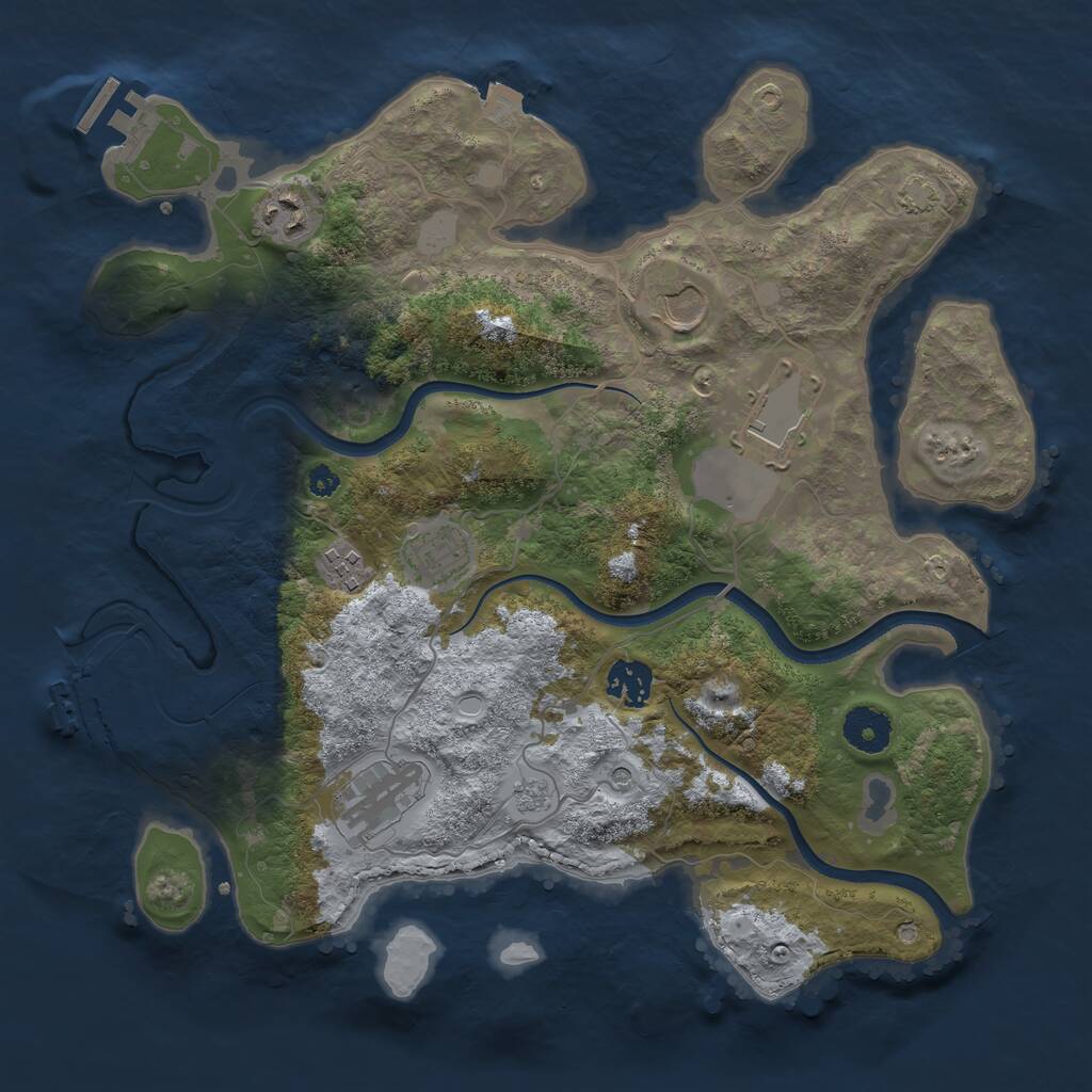 Rust Map: Procedural Map, Size: 3500, Seed: 87049, 13 Monuments