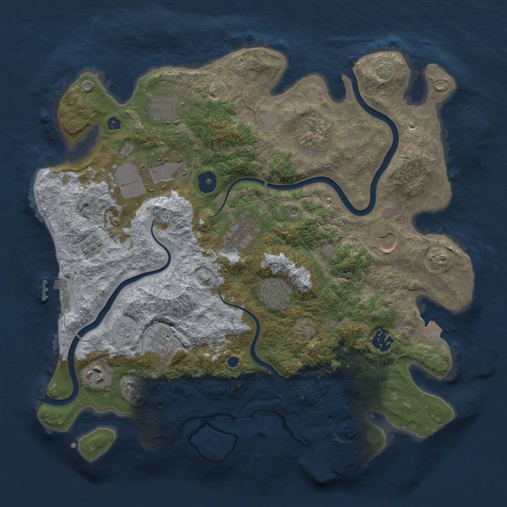 Rust Map: Procedural Map, Size: 3750, Seed: 1635045262, 16 Monuments
