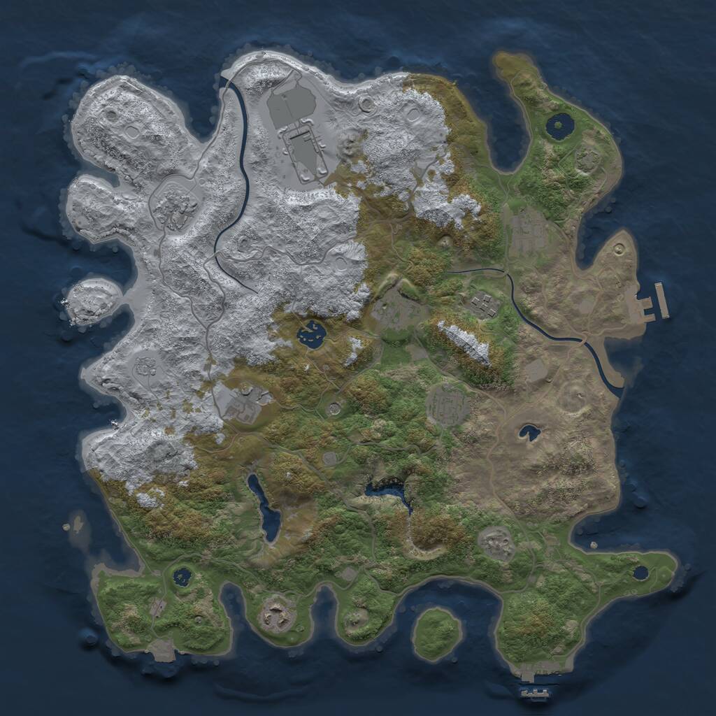 Rust Map: Procedural Map, Size: 4000, Seed: 72390229, 15 Monuments