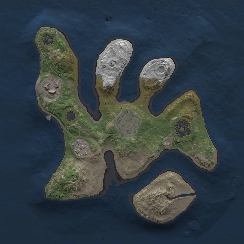 Rust Map: Procedural Map, Size: 2200, Seed: 291540692, 5 Monuments