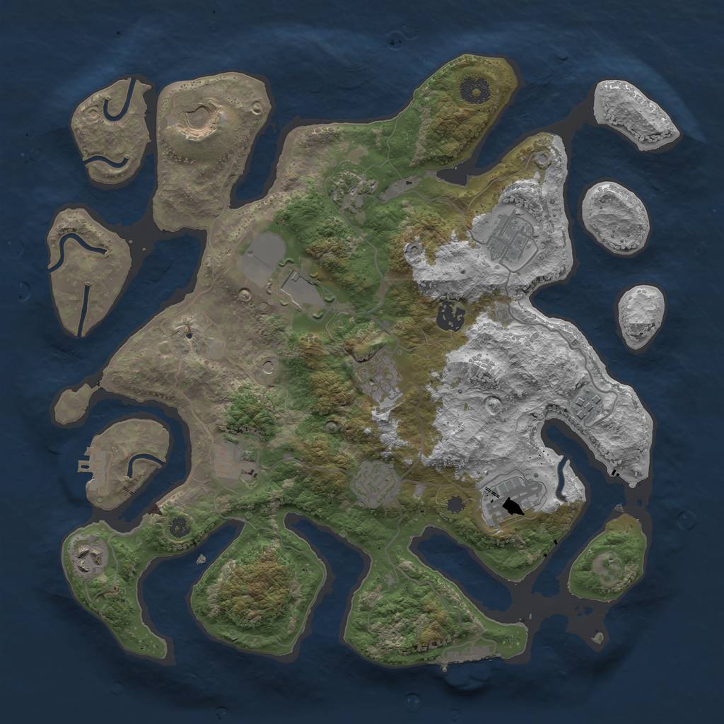 Rust Map: Procedural Map, Size: 3700, Seed: 1024733190, 16 Monuments