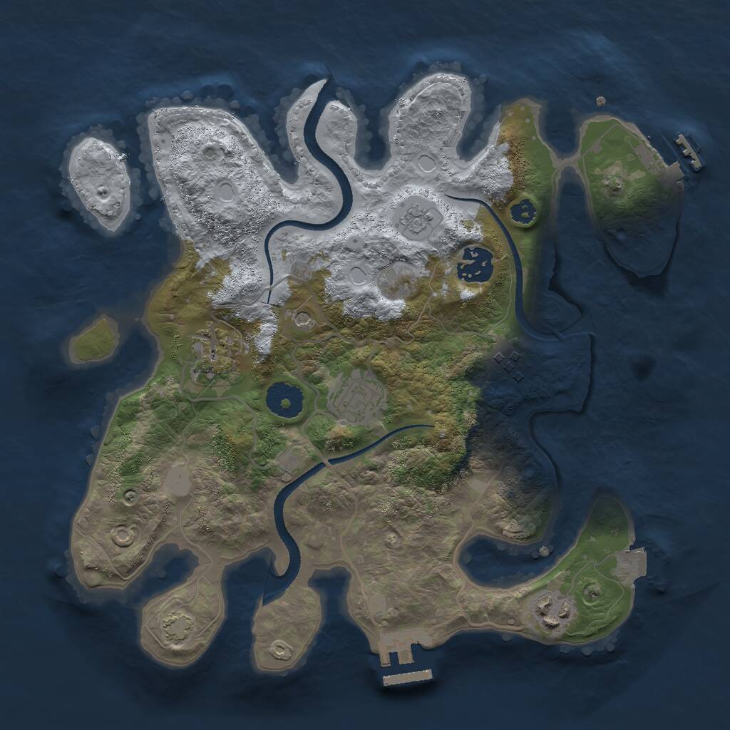 Rust Map: Procedural Map, Size: 3000, Seed: 6960, 11 Monuments