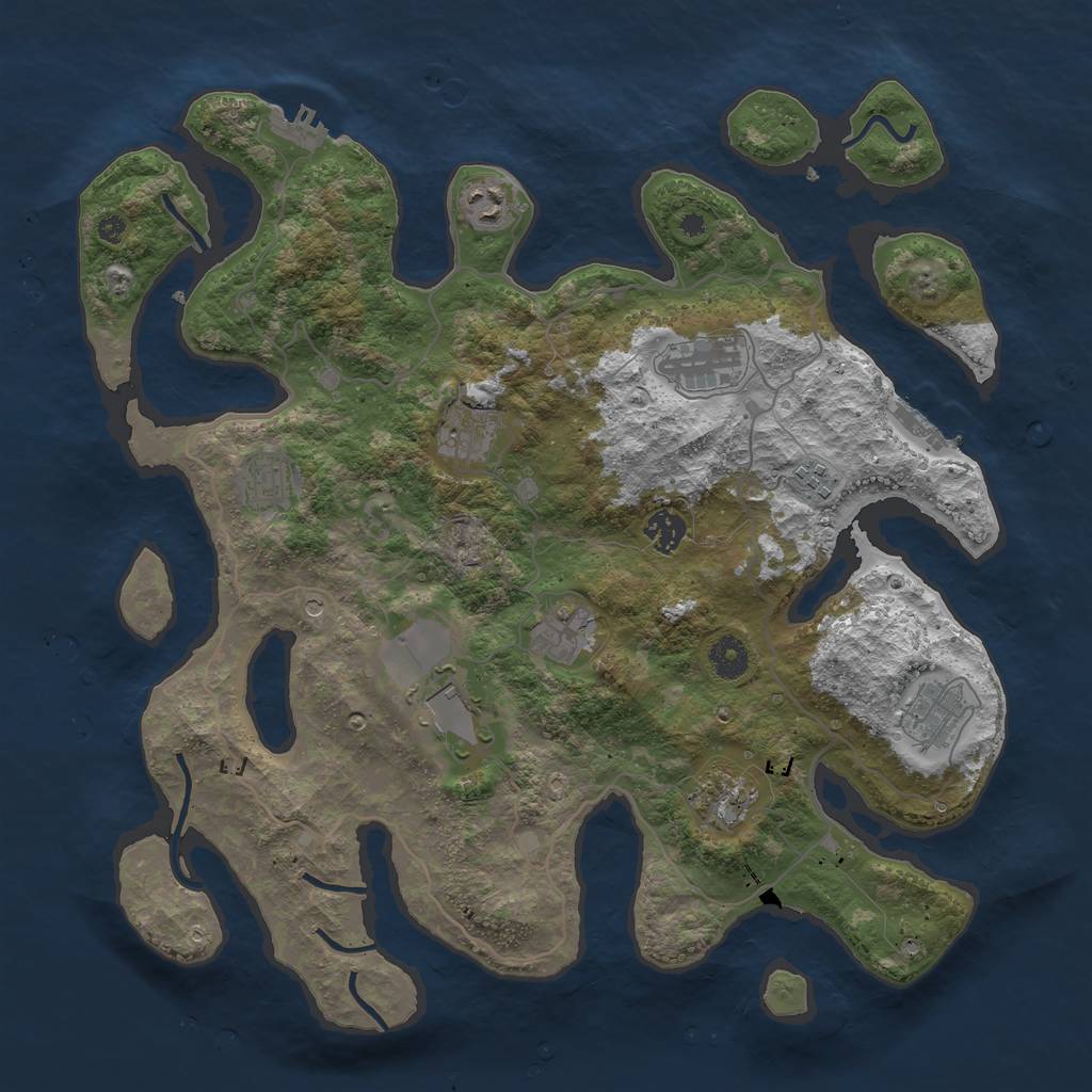 Rust Map: Procedural Map, Size: 4000, Seed: 424535458, 15 Monuments