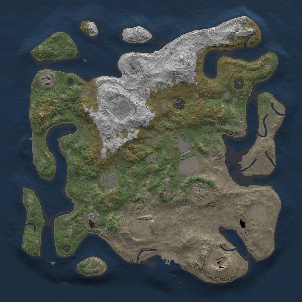 Rust Map: Procedural Map, Size: 4000, Seed: 1755583337, 15 Monuments