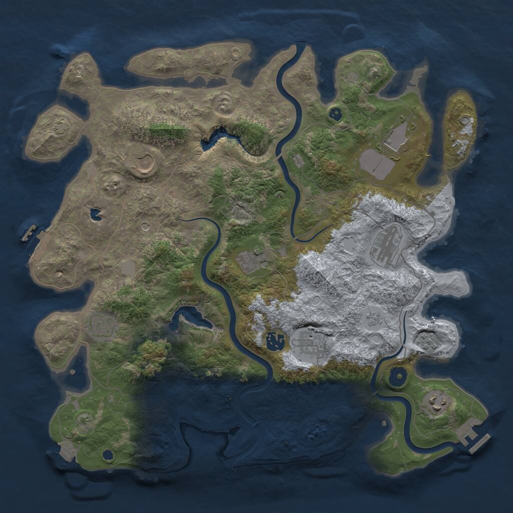 Rust Map: Procedural Map, Size: 4000, Seed: 2040011259, 15 Monuments