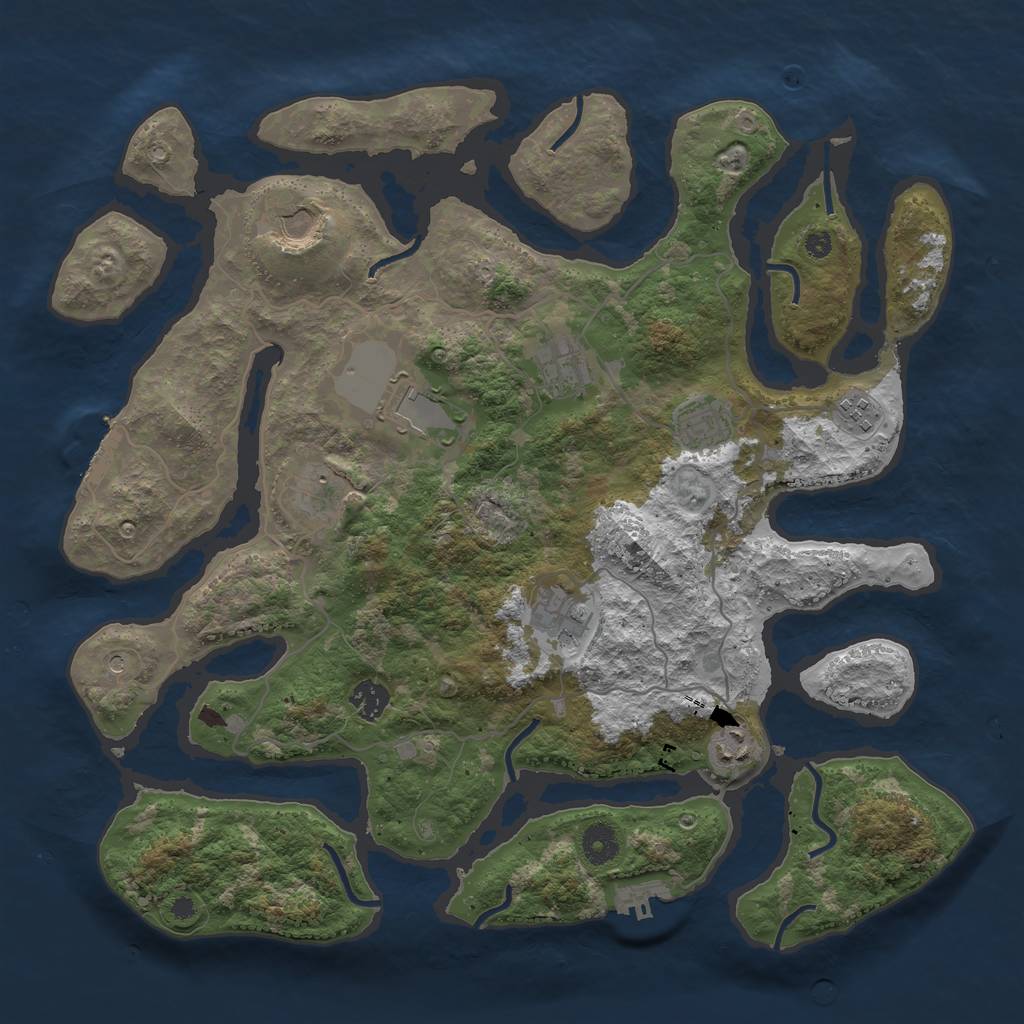 Rust Map: Procedural Map, Size: 4000, Seed: 2040011259, 14 Monuments