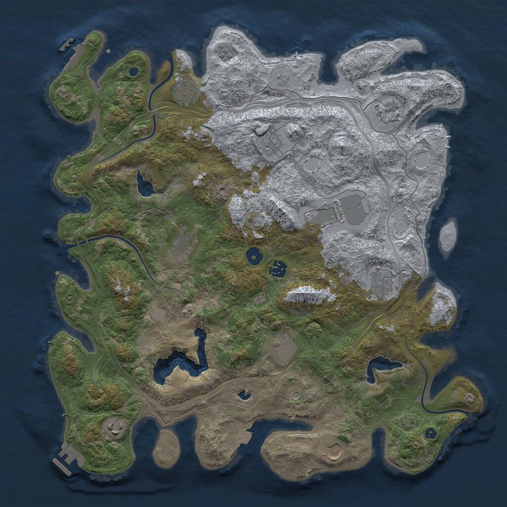 Rust Map: Procedural Map, Size: 4500, Seed: 5284180, 17 Monuments