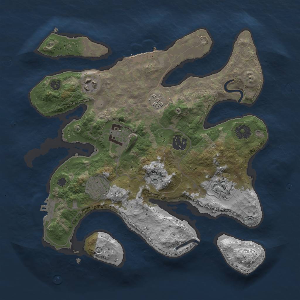 Rust Map: Procedural Map, Size: 3000, Seed: 844463006, 11 Monuments