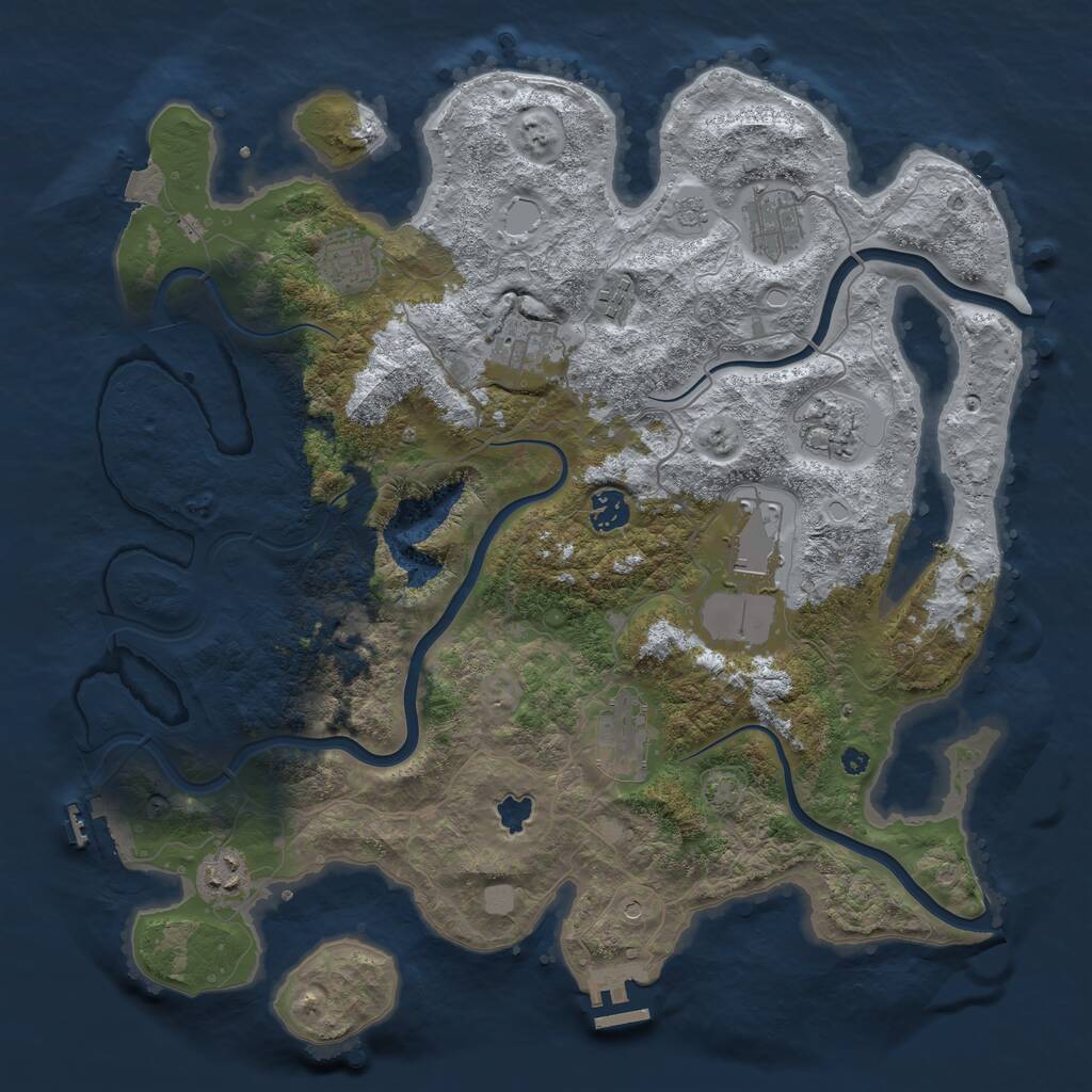 Rust Map: Procedural Map, Size: 4000, Seed: 5863, 15 Monuments