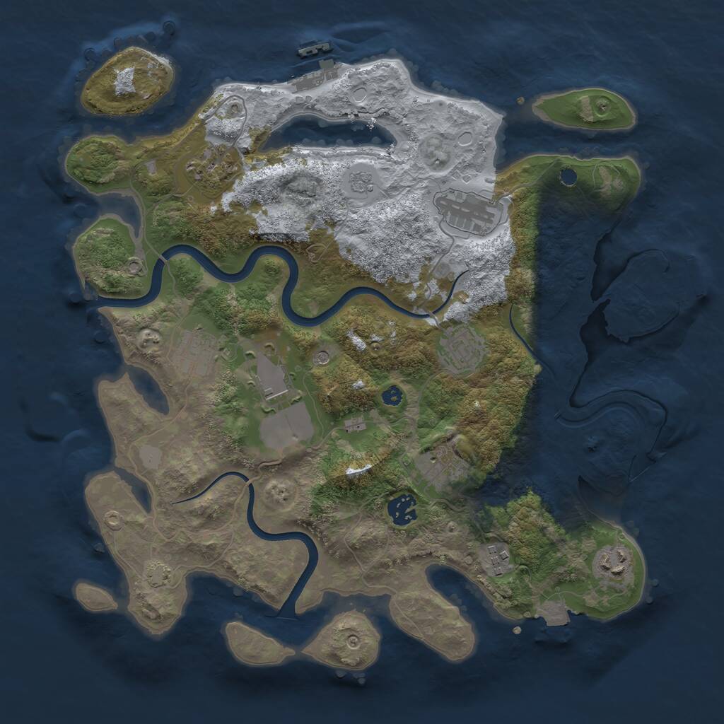 Rust Map: Procedural Map, Size: 3600, Seed: 728224, 15 Monuments