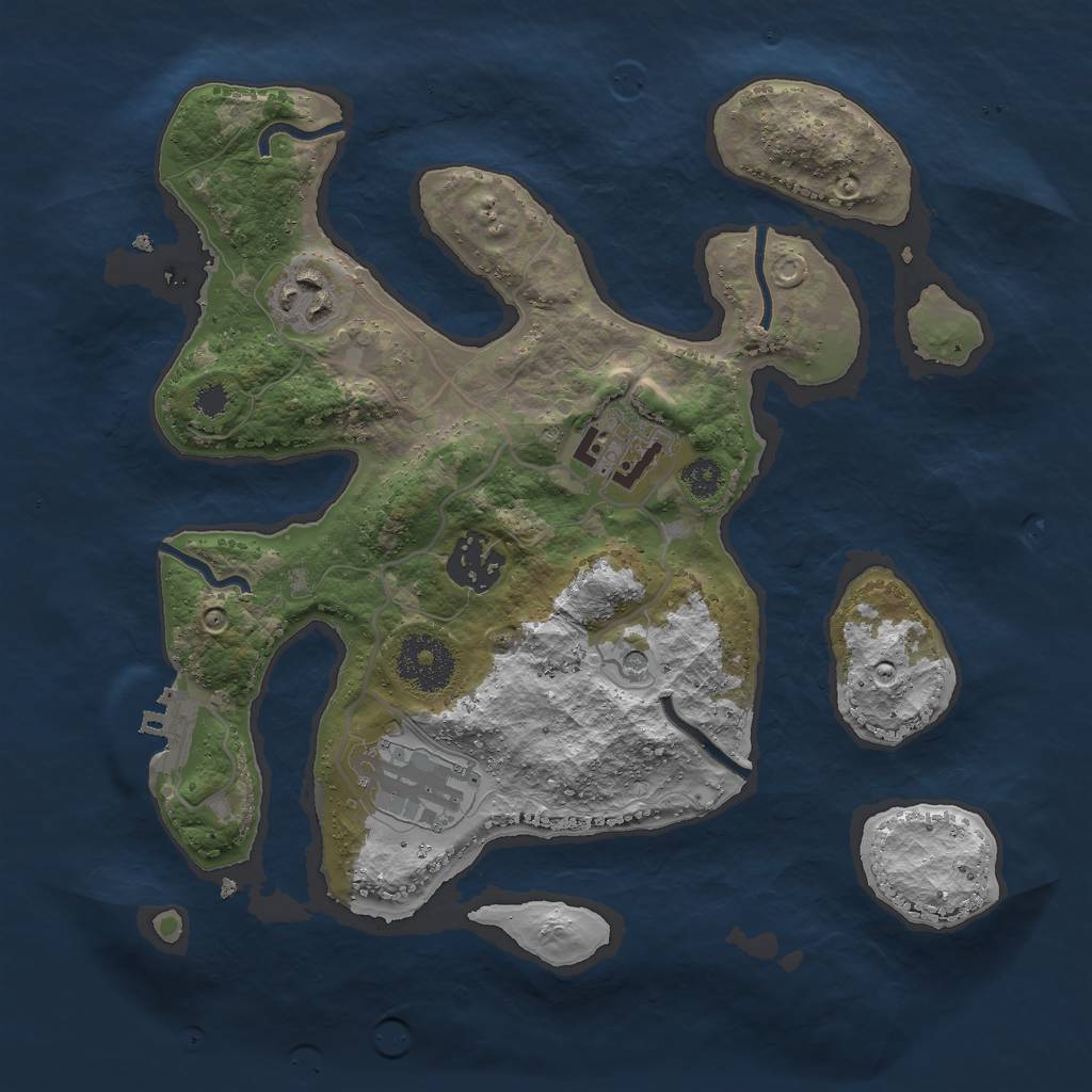 Rust Map: Procedural Map, Size: 2875, Seed: 46447, 8 Monuments