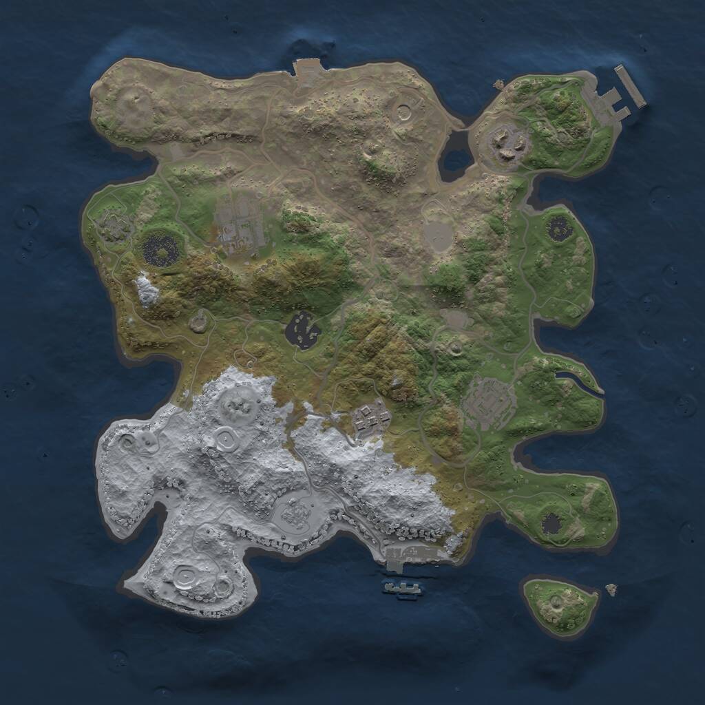 Rust Map: Procedural Map, Size: 3000, Seed: 39284, 11 Monuments
