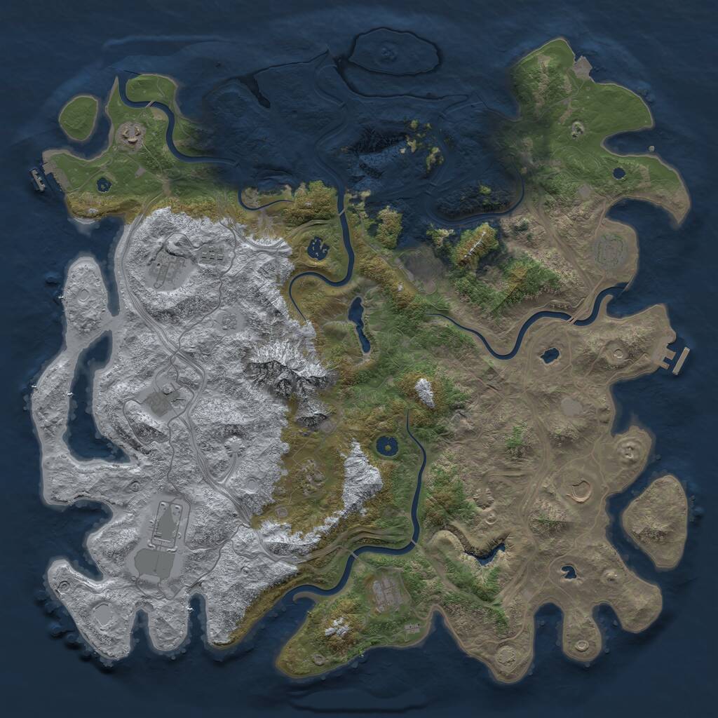 Rust Map: Procedural Map, Size: 5000, Seed: 67231, 17 Monuments