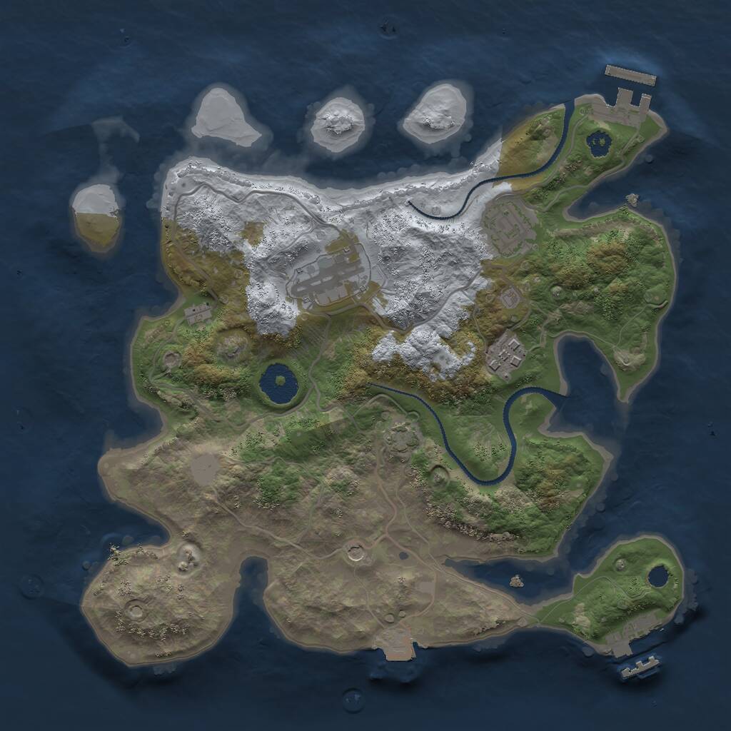 Rust Map: Procedural Map, Size: 2900, Seed: 18, 8 Monuments