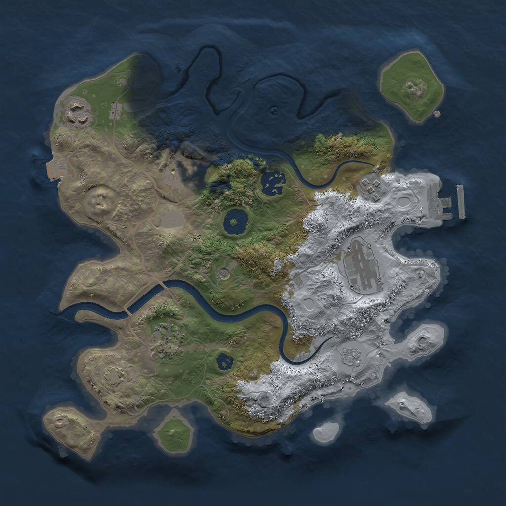 Rust Map: Procedural Map, Size: 3000, Seed: 18361, 11 Monuments