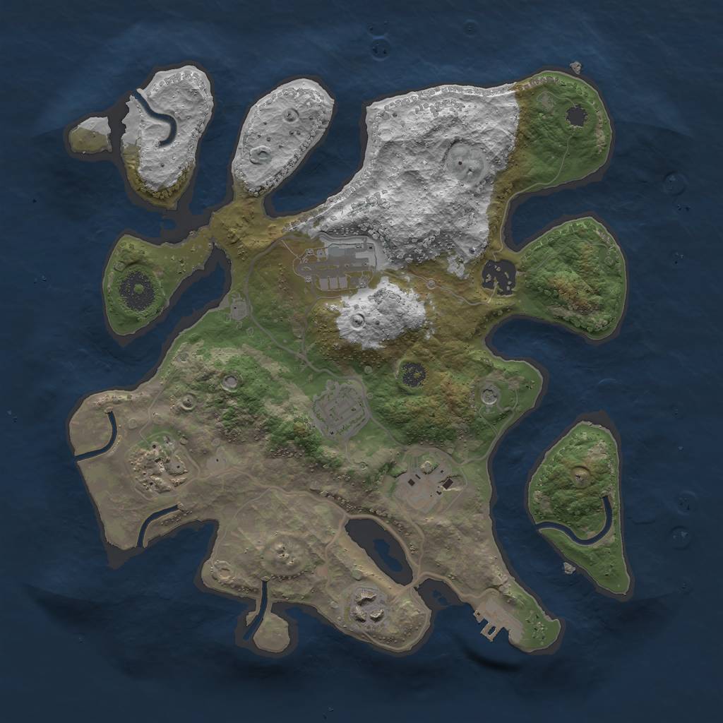 Rust Map: Procedural Map, Size: 3000, Seed: 1933837185, 10 Monuments