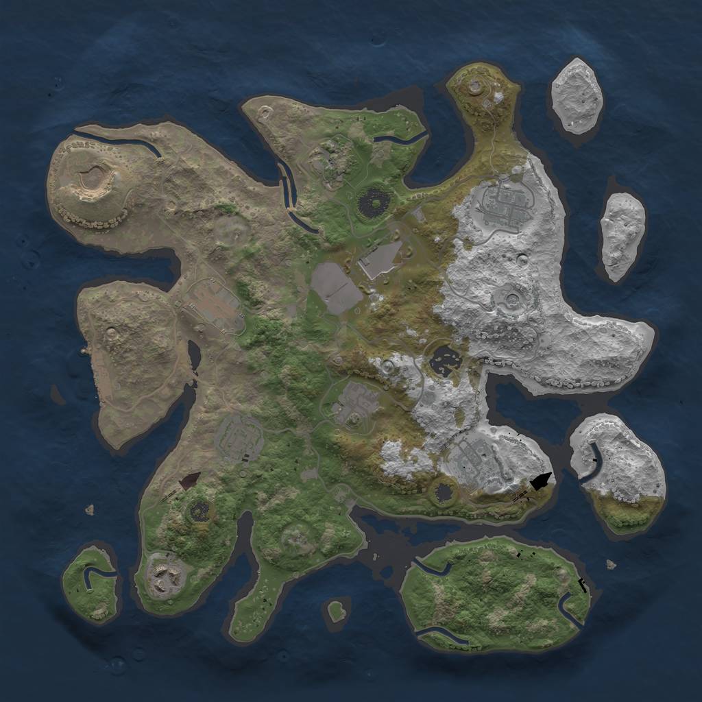 Rust Map: Procedural Map, Size: 3500, Seed: 780230408, 14 Monuments