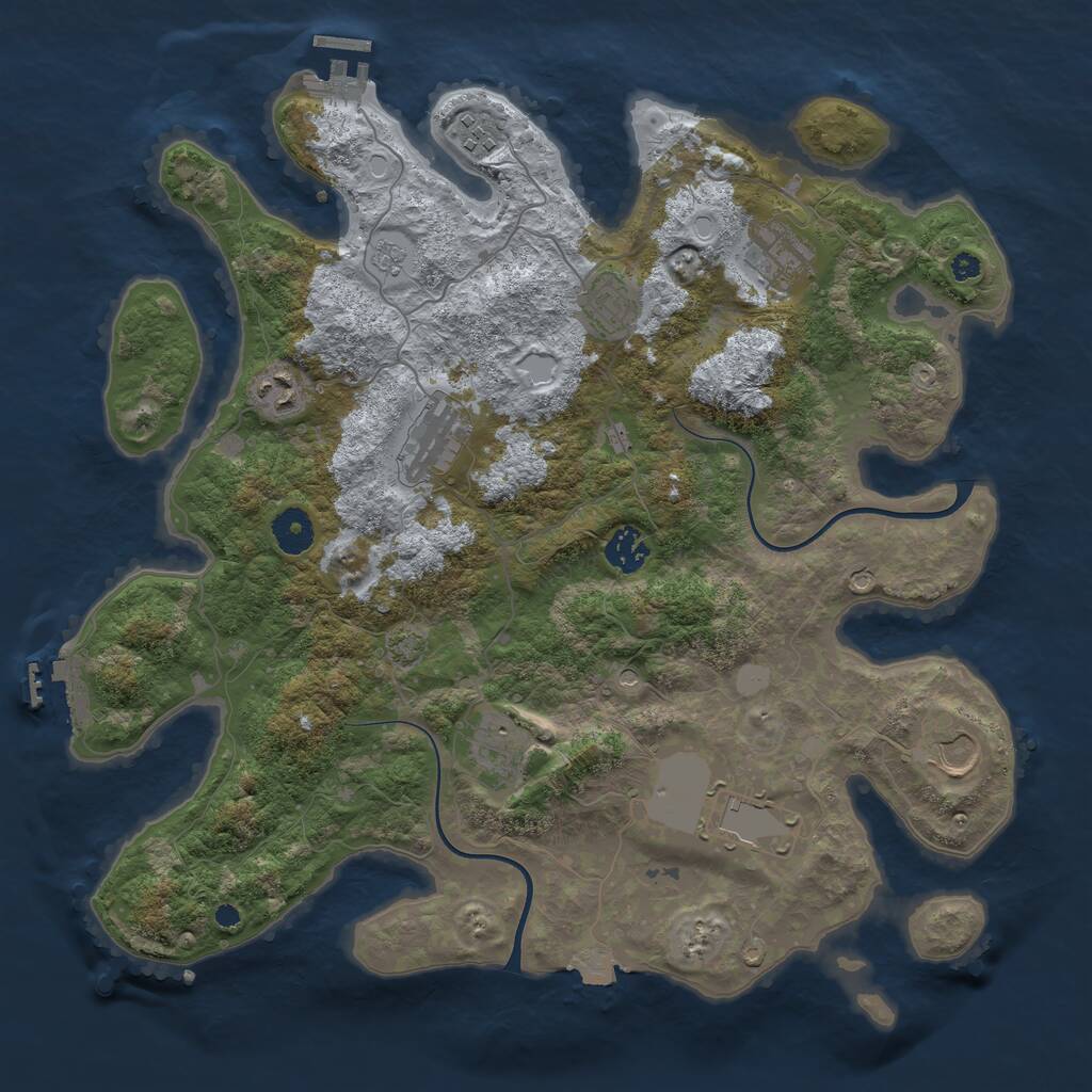 Rust Map: Procedural Map, Size: 3800, Seed: 941350161, 15 Monuments