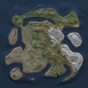 Thumbnail Rust Map: Procedural Map, Size: 3500, Seed: 1916621376, 15 Monuments