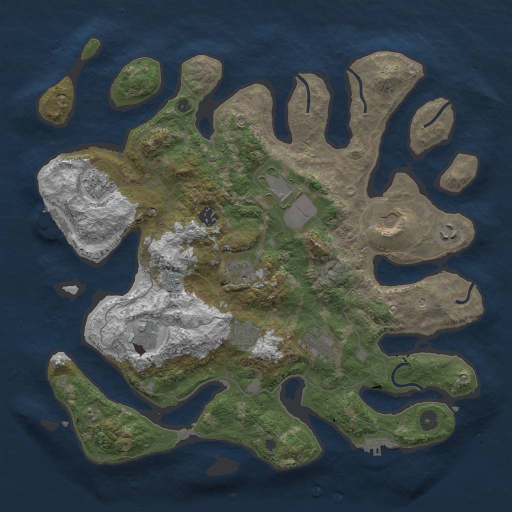 Rust Map: Procedural Map, Size: 4000, Seed: 881704, 15 Monuments