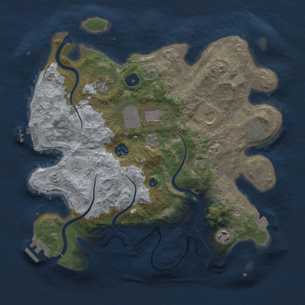Rust Map: Procedural Map, Size: 3500, Seed: 510953196, 13 Monuments