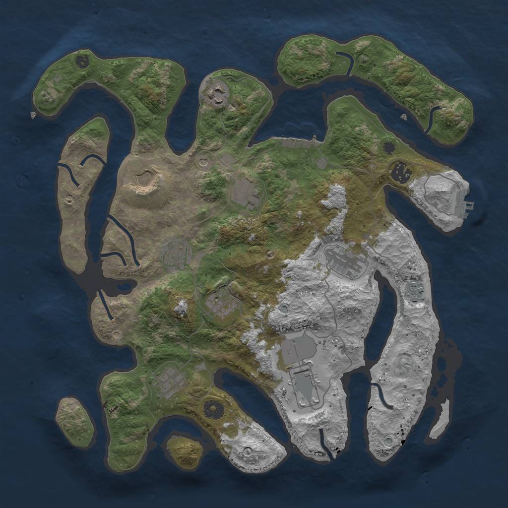 Rust Map: Procedural Map, Size: 3800, Seed: 8744, 15 Monuments