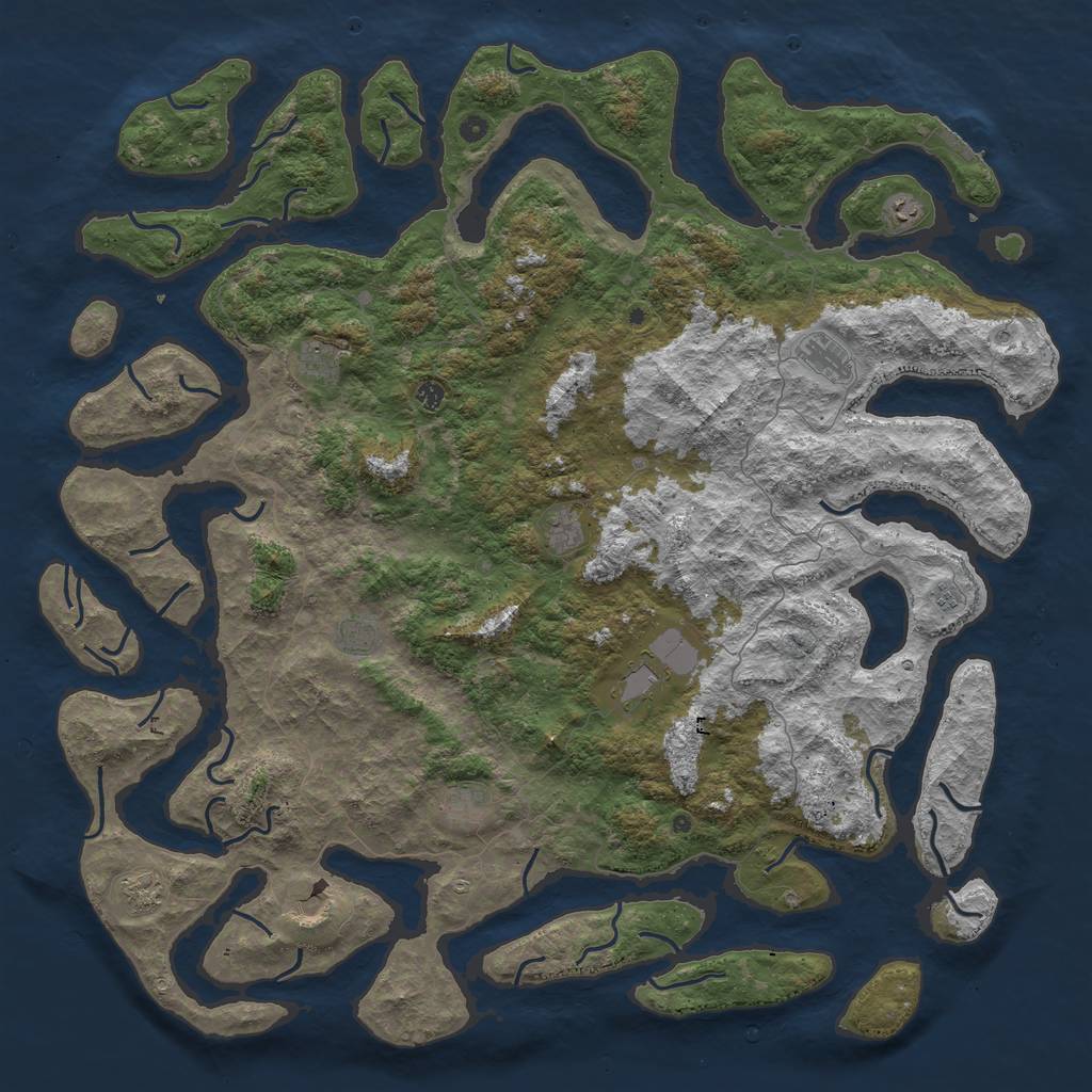 Rust Map: Procedural Map, Size: 6000, Seed: 232148651, 15 Monuments
