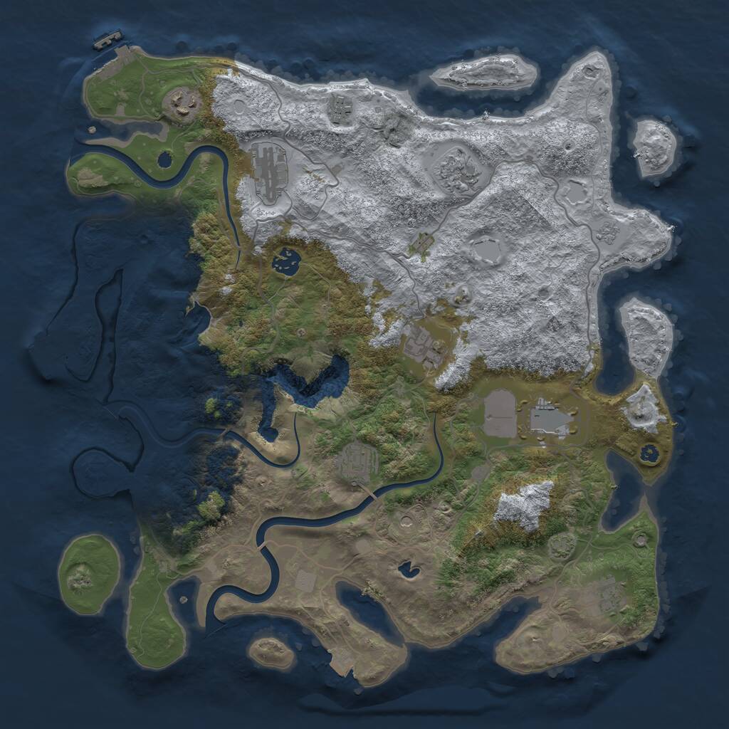 Rust Map: Procedural Map, Size: 4000, Seed: 235054, 15 Monuments