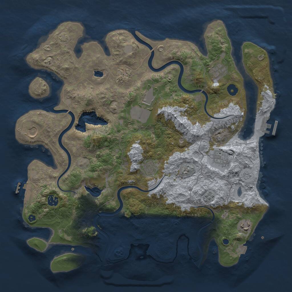 Rust Map: Procedural Map, Size: 4000, Seed: 42781, 15 Monuments