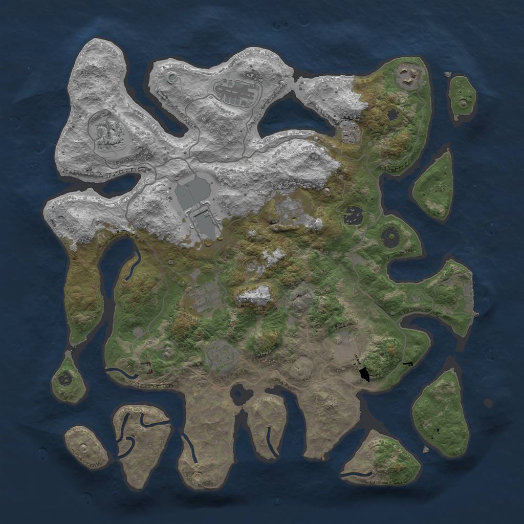 Rust Map: Procedural Map, Size: 4000, Seed: 88523, 14 Monuments