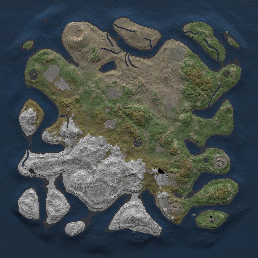Rust Map: Procedural Map, Size: 4000, Seed: 573816, 14 Monuments