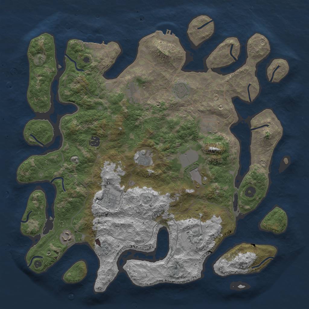 Rust Map: Procedural Map, Size: 4250, Seed: 716497, 15 Monuments