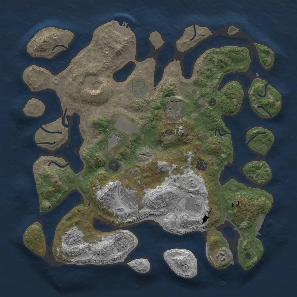 Rust Map: Procedural Map, Size: 4000, Seed: 5669, 15 Monuments