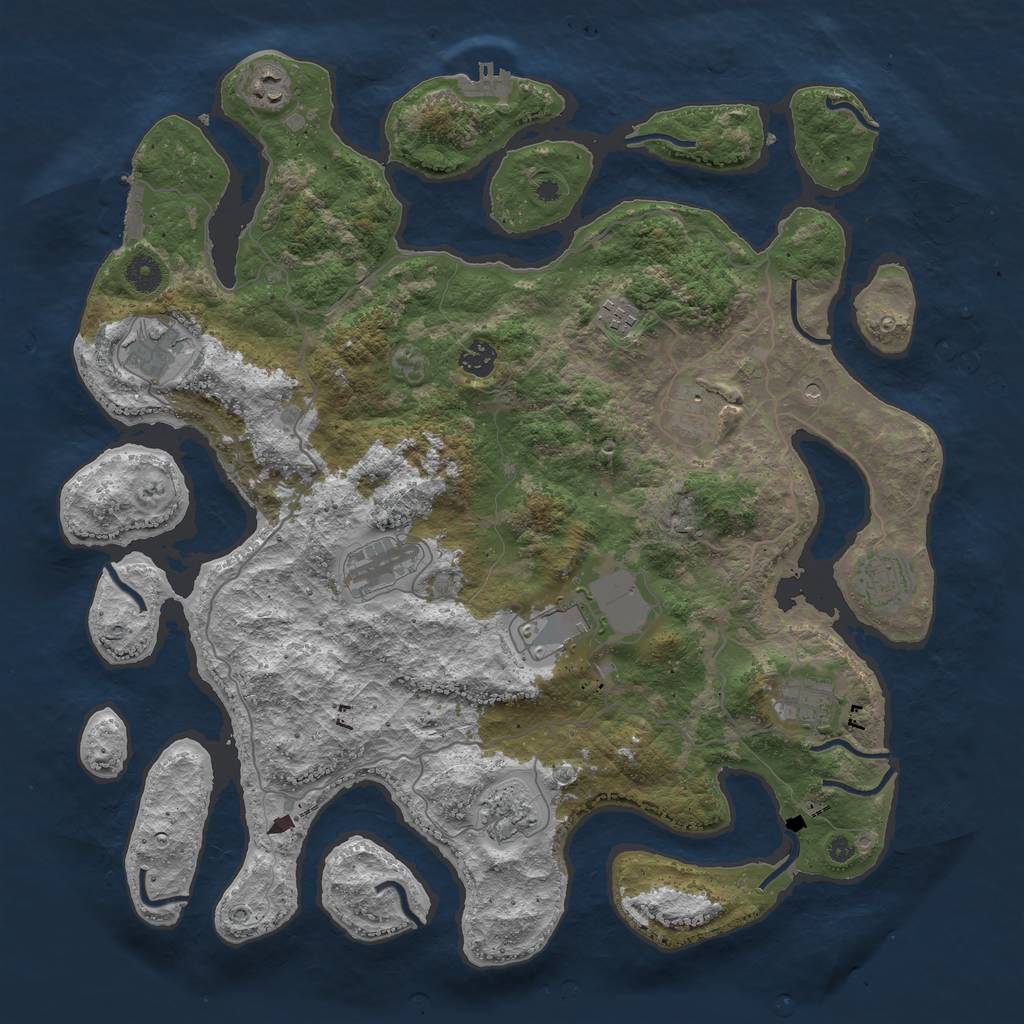 Rust Map: Procedural Map, Size: 4250, Seed: 152937, 15 Monuments