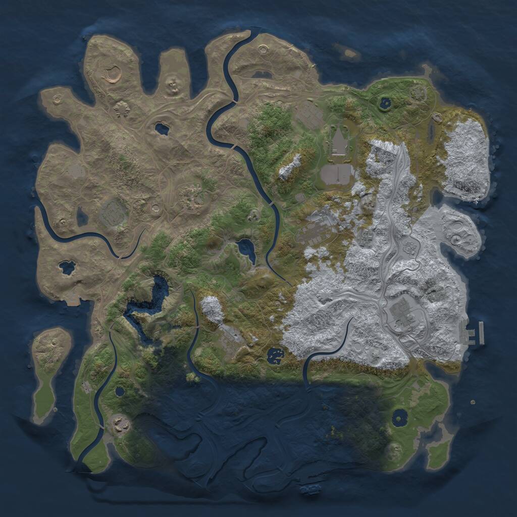 Rust Map: Procedural Map, Size: 4500, Seed: 1647247540, 17 Monuments