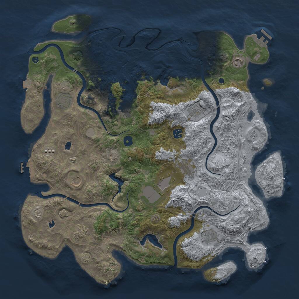 Rust Map: Procedural Map, Size: 4500, Seed: 473559315, 17 Monuments