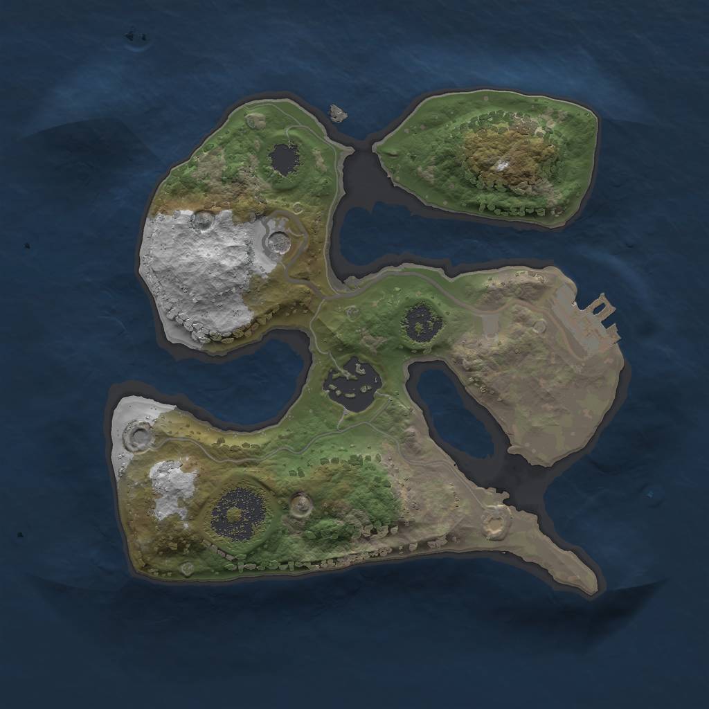 Rust Map: Procedural Map, Size: 2000, Seed: 5553535, 5 Monuments