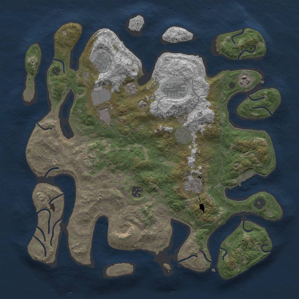 Rust Map: Procedural Map, Size: 4000, Seed: 1651067226, 14 Monuments