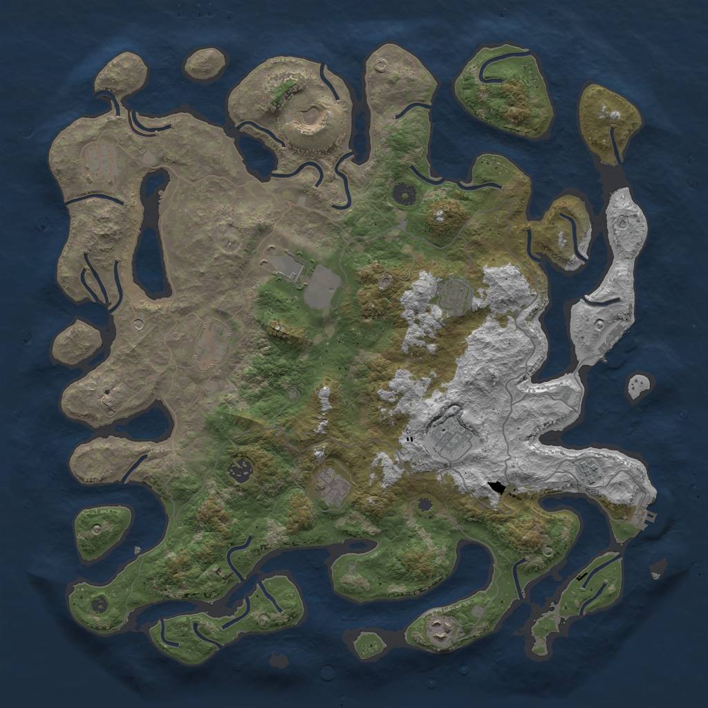 Rust Map: Procedural Map, Size: 4500, Seed: 4584825, 15 Monuments