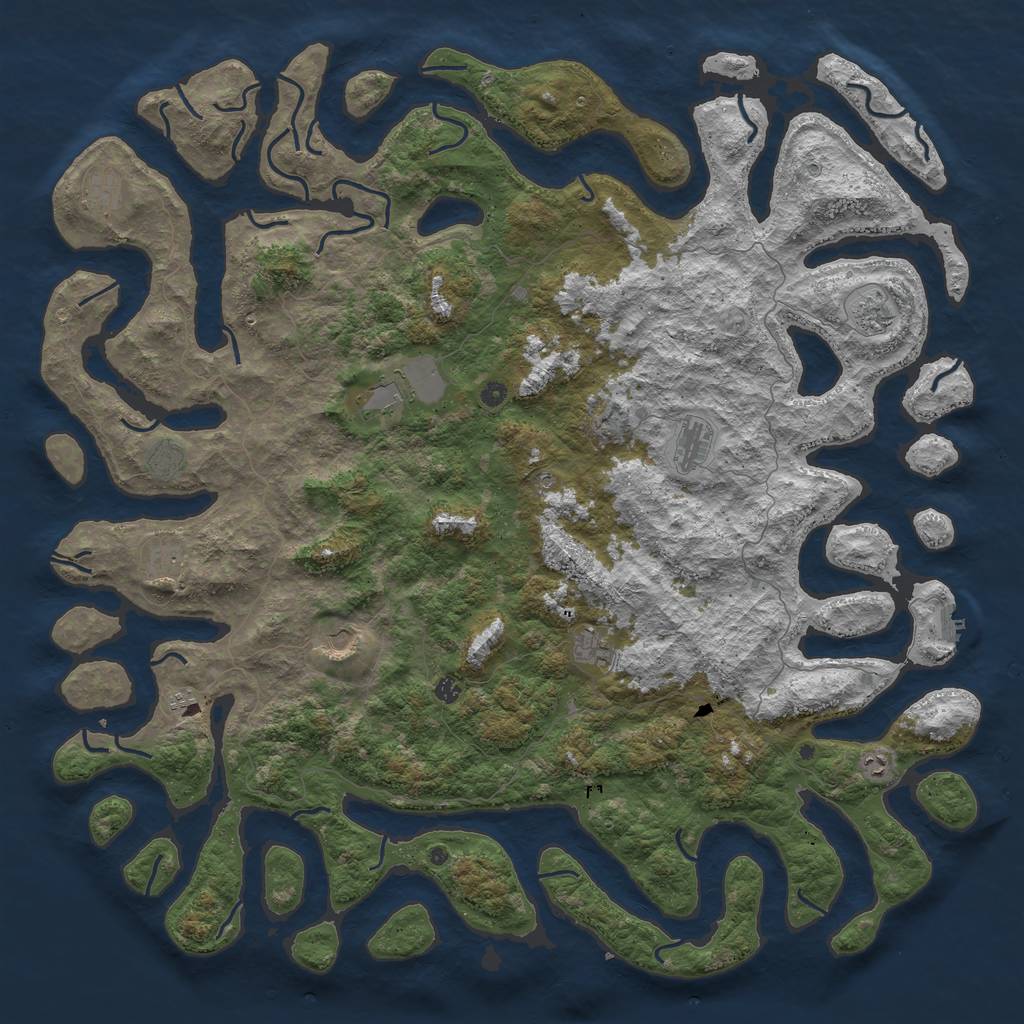 Rust Map: Procedural Map, Size: 6000, Seed: 52479, 15 Monuments