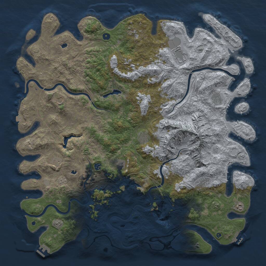 Rust Map: Procedural Map, Size: 5500, Seed: 2114420129, 17 Monuments
