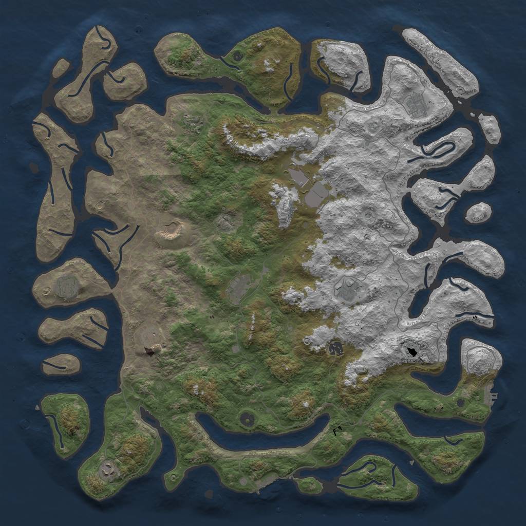 Rust Map: Procedural Map, Size: 5500, Seed: 2114420129, 16 Monuments