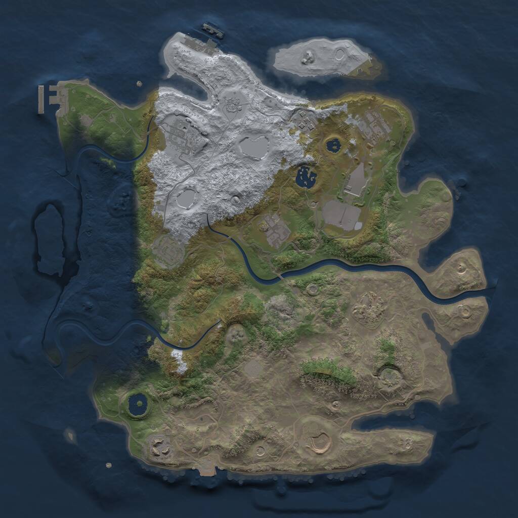 Rust Map: Procedural Map, Size: 3700, Seed: 1204990852, 16 Monuments