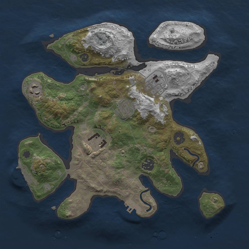 Rust Map: Procedural Map, Size: 3000, Seed: 35783884, 10 Monuments