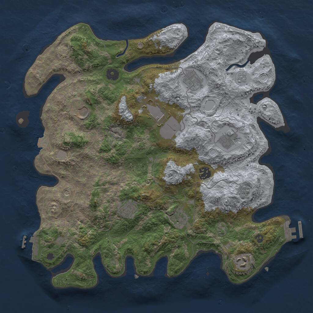 Rust Map: Procedural Map, Size: 3750, Seed: 2103183012, 15 Monuments