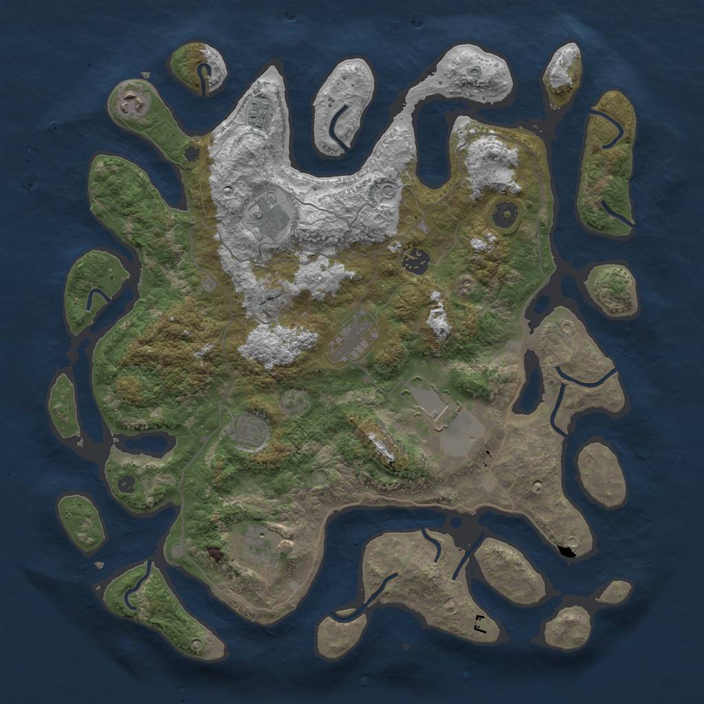 Rust Map: Procedural Map, Size: 4050, Seed: 133451403, 11 Monuments