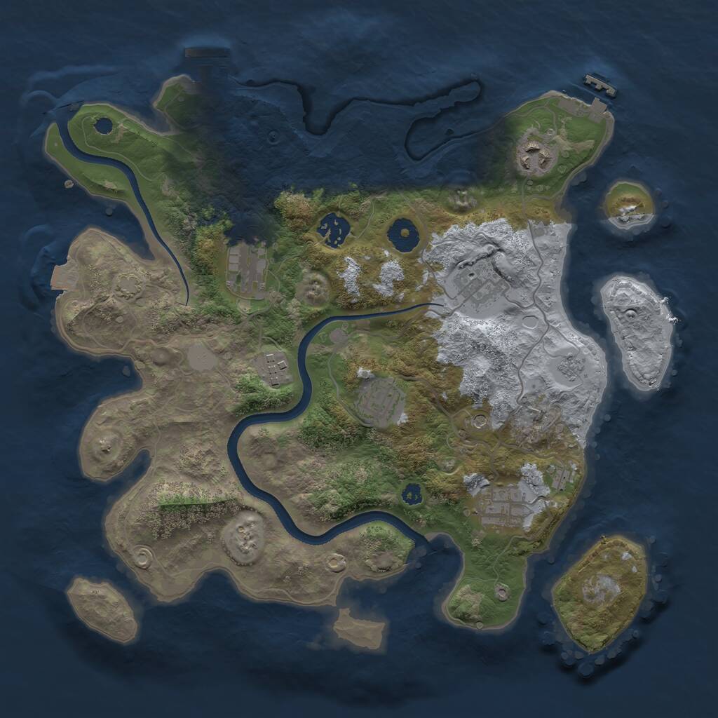 Rust Map: Procedural Map, Size: 3400, Seed: 2545, 13 Monuments