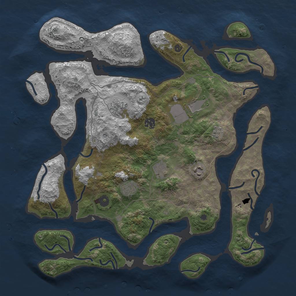 Rust Map: Procedural Map, Size: 4000, Seed: 891552718, 10 Monuments