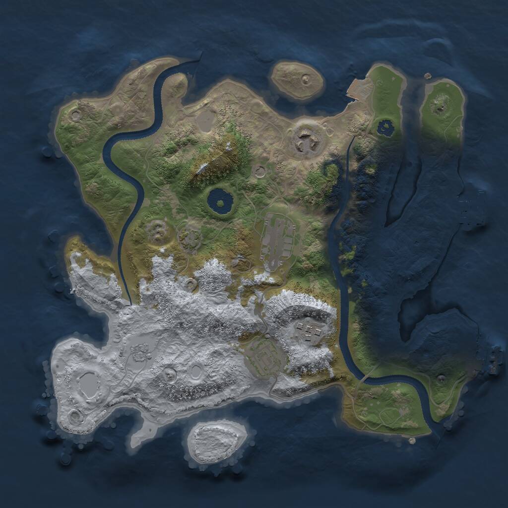 Rust Map: Procedural Map, Size: 3000, Seed: 320201, 10 Monuments